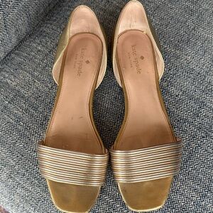 Kate Spade Gold Striped Flats